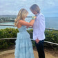 Sweet Light Blue Tulle Prom Dresses,Ruffles Pleated Baby Blue Evening Formal Gown        S2975