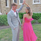 A-Line Long Hot Pink Prom Dresses       S3928