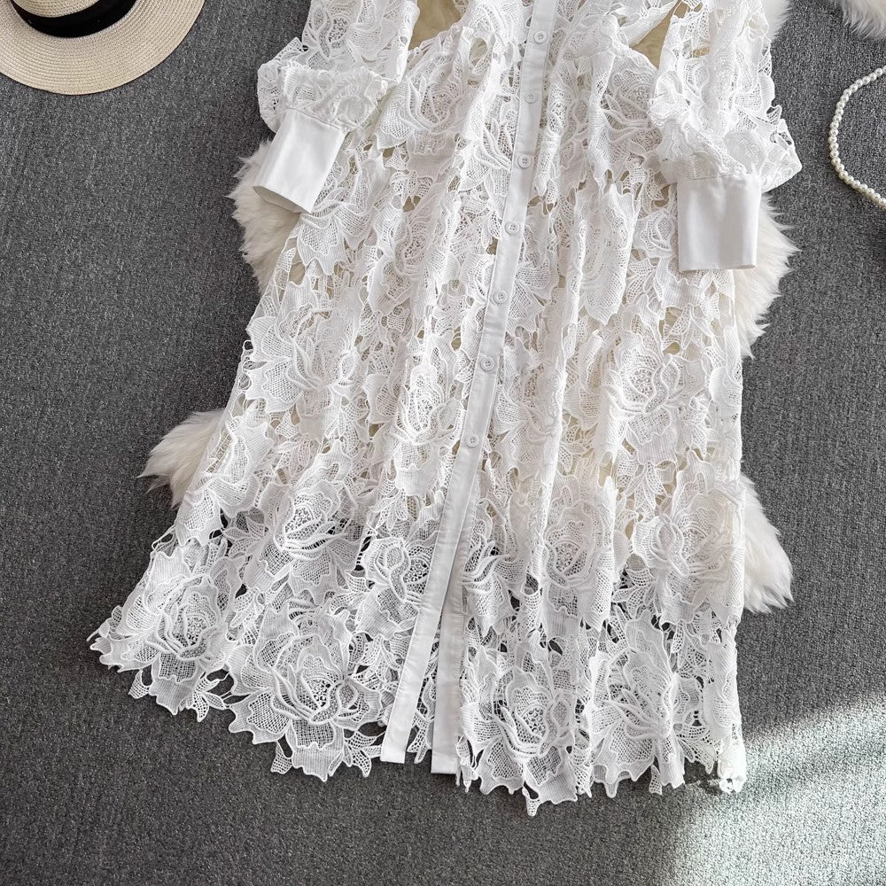 lace dress shirt dress for women     S3902