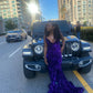 dark Purple prom dress black girl evening Gown       S3708