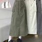 workwear skirt for women summer new mid-length high-waist drawstring a-line long skirt    S3416