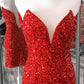 Tight Strapless Sequins Short Party Dress      S3151