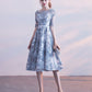 Blue Tulle Lace Short Prom Dress, Blue Homecoming Dress     S2691