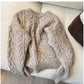 Round neck sweater for women soft knitted top trendy     S4863