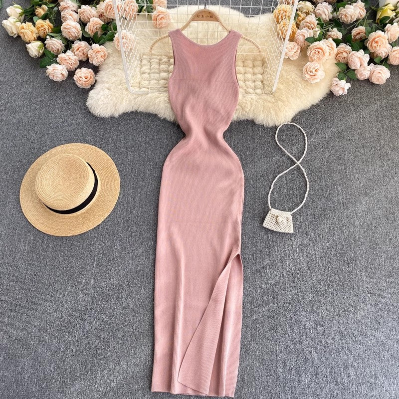 women's new sexy knitted fashionable two-wear knitted dress      S4506