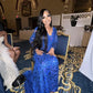 Royal Blue V neck Meramid Sequins Sparkly Prom Dress       S3717