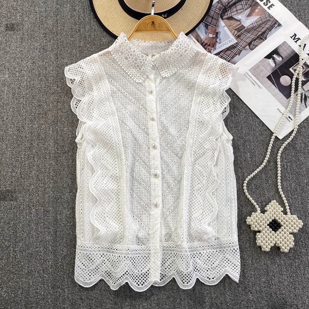 lace shirt women's new top     S4072