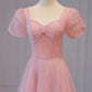 princess ball gown Square neck evening dress Floor length Short puffy sleeve formal dress     S2648