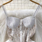 white Dress,long Sleeve Tulle Dress       S4402