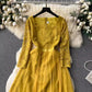 French retro lace dress for women long skirt      S4623