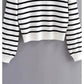 Minority retro lazy black and white striped sweater knitwear female     S2523