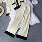 Knitted suit for women casual V-neck cardigan sweater casual leg trousers two-piece set       S4169