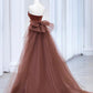Mermaid Tulle Satin Long Prom Dress, Mermaid Evening Dress    S3352