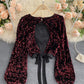 Shiny Long Sleeve Sequins Tops Open Back Tops      S4392