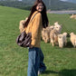 New sweater women's design knitted cardigan loose autumn and winter top jacket   S3381