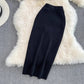 Fashionable casual suit for hot girls sexy short tube top two-piece set knitted skirt      S4182