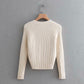 Sweater Simple Cardigan Long Sleeve Sweater     S4380