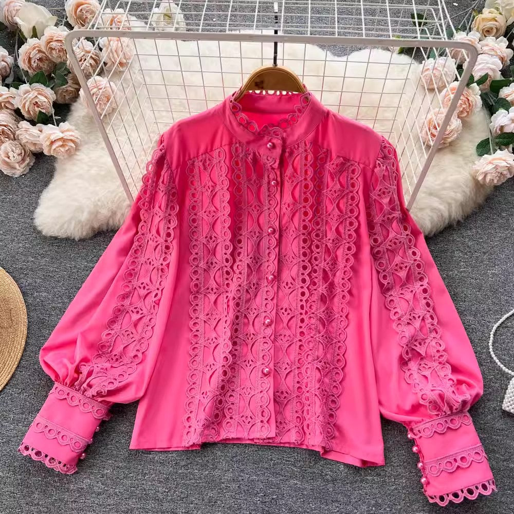 design long-sleeved shirt tops for women beautiful shirts     S4626