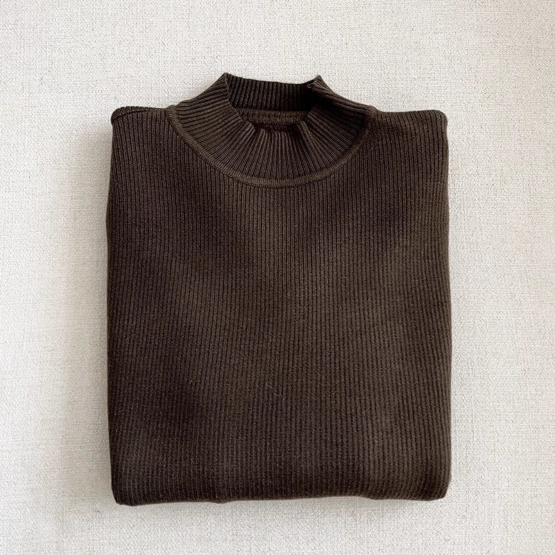 Solid color simple long-sleeved knitted sweater    S4686