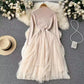 irregular long-sleeved knitted dress for women new long-sleeved sweater dress    S4500
