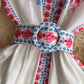 Retro lantern sleeves a-line printed dress elegant dress long skirt      S3935