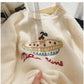Sweet embroidered round neck sweater for women round neck sweater    S4829