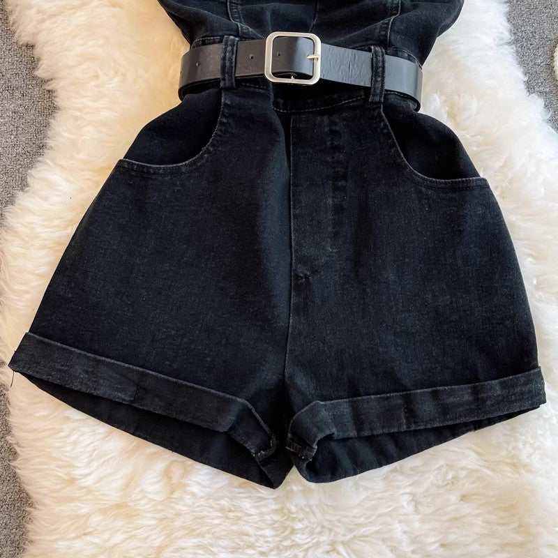 Fashionable tube top denim jumpsuit for women fashion jumpsuit trendy    S4190