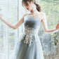 Gray Short Prom Dress, Gray Cute Homecoming Dress         S3217