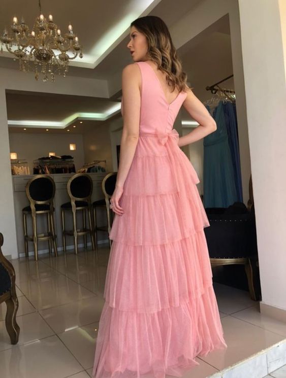 Long Prom Dresses Deep V Neck Formal Dresses for Women Evening Party Gwon        S3866