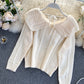 Cute Lapel Sweater Long Sleeve Sweater      S4378