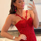 Gorgeous Red Lace Appliques Long Formal Dress      S3367