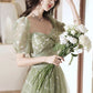 Lovely cherry pattern long prom dress green evening dress       S3689