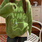 Sweet and cute rabbit cartoon soft round neck sweater knitted top   S4724