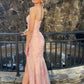 Strapless Lace Long Prom Dress with Slit Formal Gown      S3637