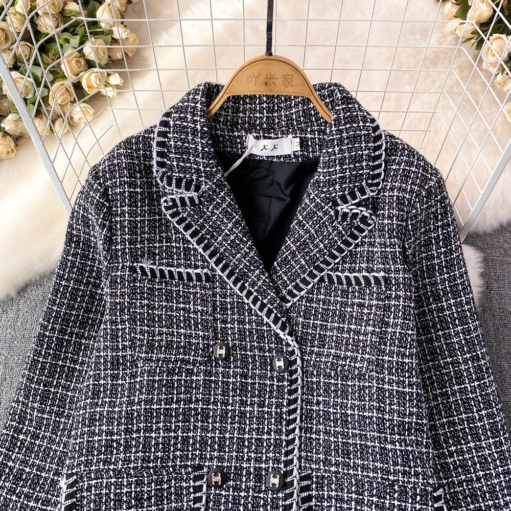 Plaid Women Korean Style Coat    S4016