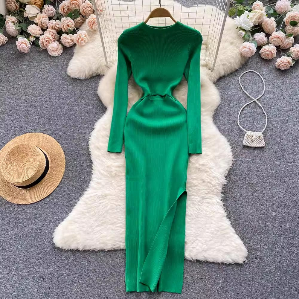 long-sleeved knitted dress       S4514