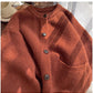 round neck knitted cardigan for women soft comfortable sweater jacket trendy      S4852