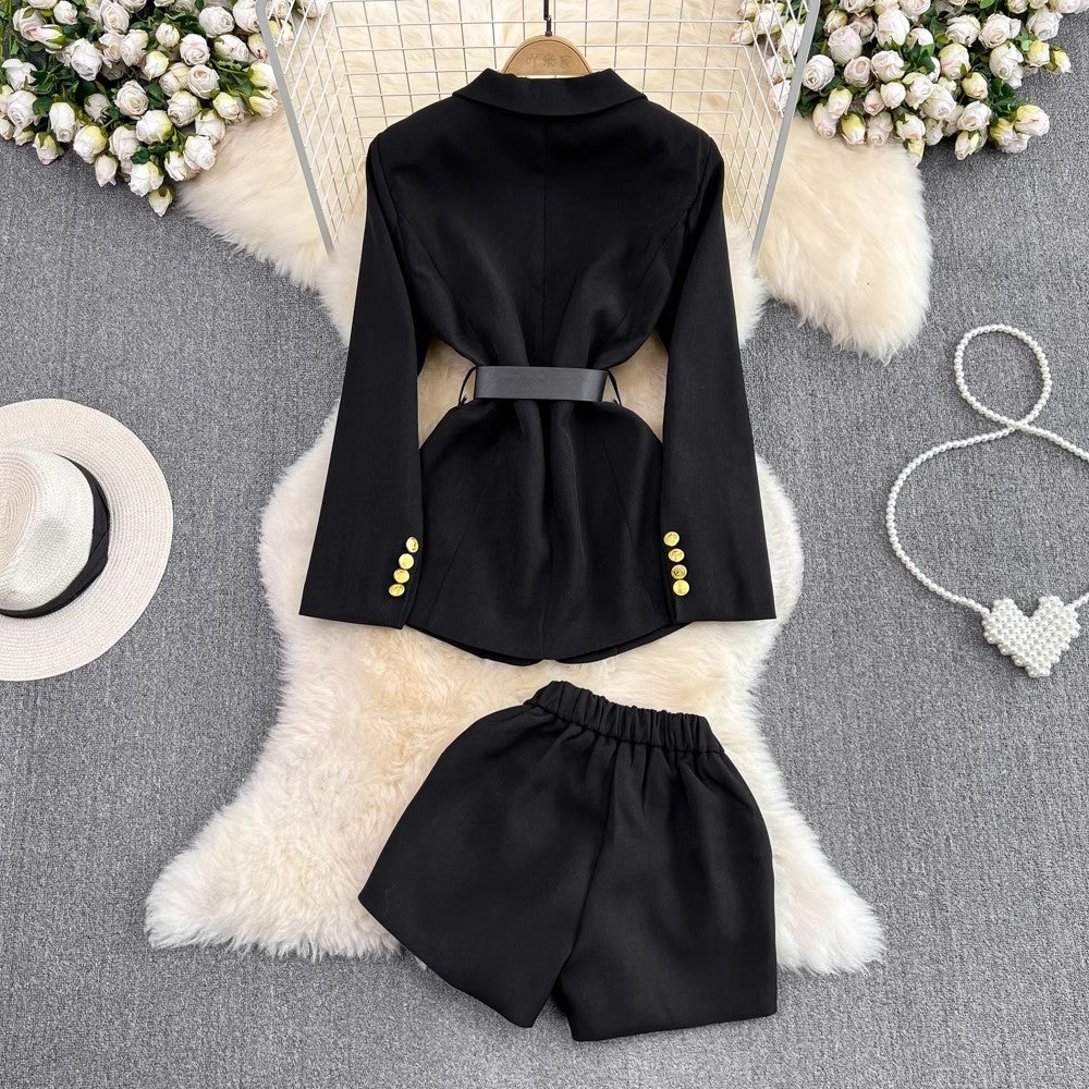 Fashion suit for women mid-length jacket two-piece  shorts      S4048