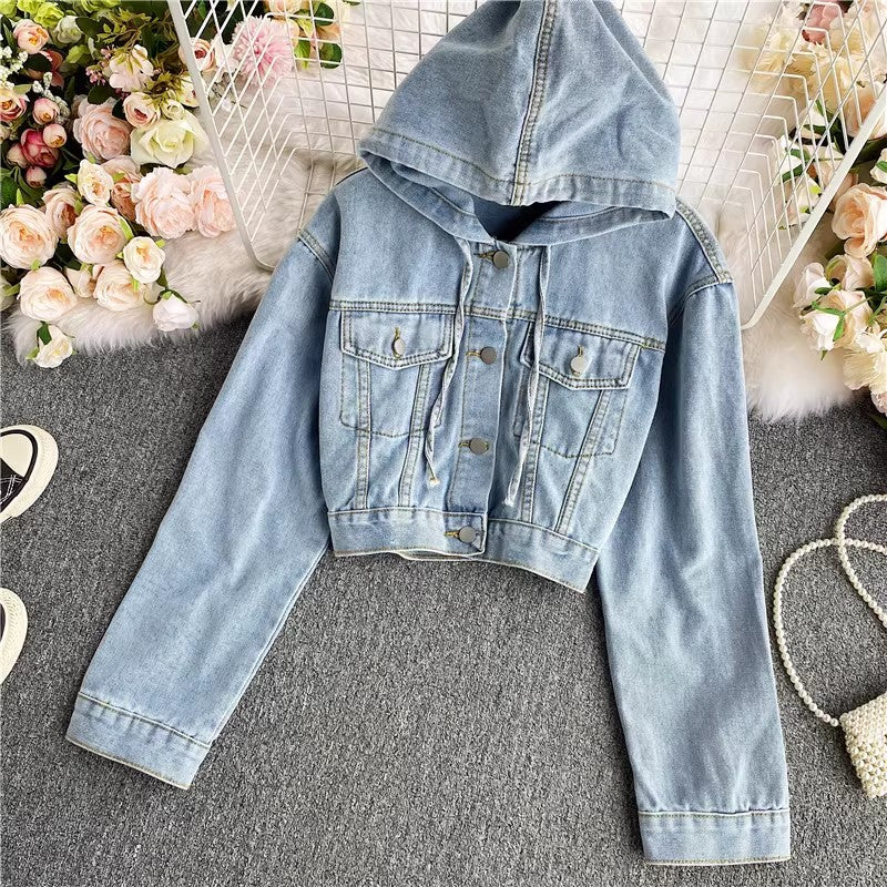 New Denim Jacket Women's Jacket Long Sleeve Top     S4130