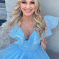 A Line V Neck Organza Ruffles Homecoming Dress        S3062