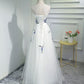 Elegant White Prom Dresses, Tulle Long Formal Dress     S3741