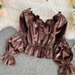 Long Sleeve Velvet Tops     S4390