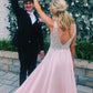 V-Back Beading Chiffon Long Prom Dress    S3564