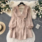 hot girl deep V-neck backless puff-sleeve dress for women party dress      S4588