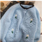 round neck sweater jacket for women knitted cardigan      S4815