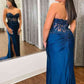 Sweetheart Corset Pleated Long Prom Dress     S2756