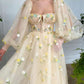 Prom Dress Pastel yellow corset dress, fairy tale romantic retro corset dress, bridesmaid dress       S3120