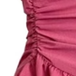 French rose red square neck puff sleeve dress 2025 new ruffled pleated temperament waist skirt R0062