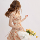 French retro style suspender skirt floral skirt dress high-end short skirt small skirt female summer R3486