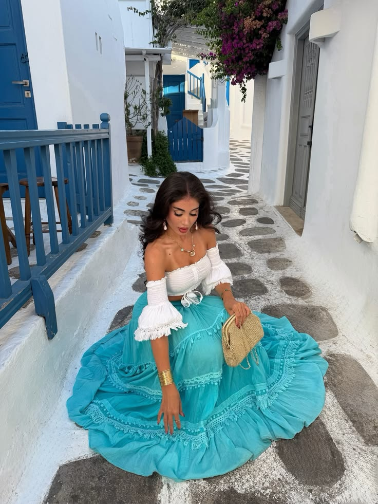 Flowy Chiffon Strapless Prom Gown Peacock Blue Women's Corset Maxi Evening Dress — Fall Outfit 2026 New RS3106